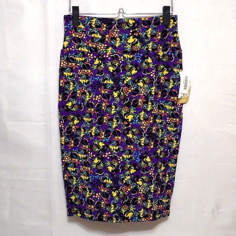NWT LuLaRoe Cassie Skirt S Purple Disney Minnie Mouse Pencil Skirt Pop Culture